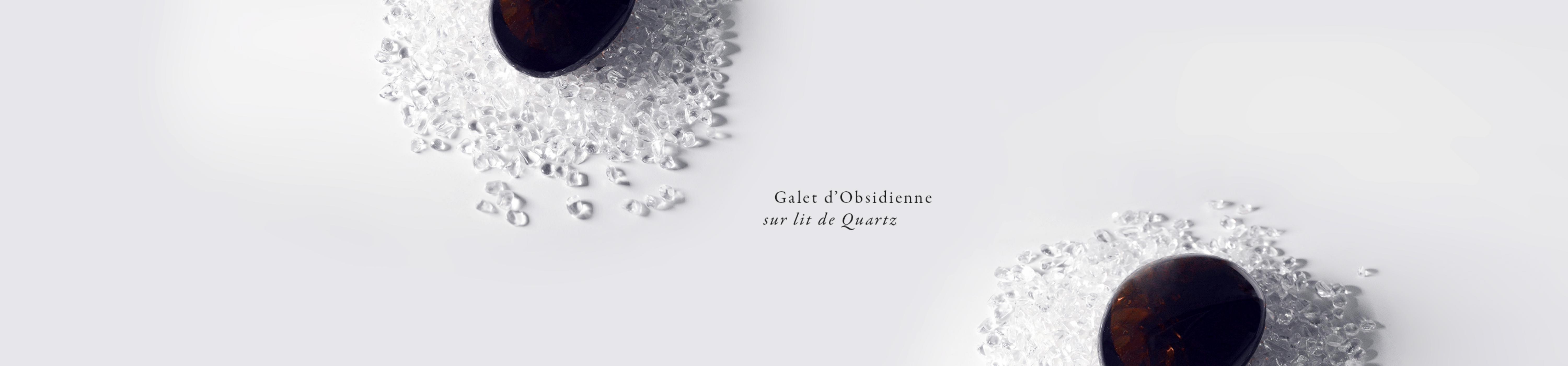 MISSTERRE | Galet d'Obsidienne sur lit de Quartz - Strasbourg